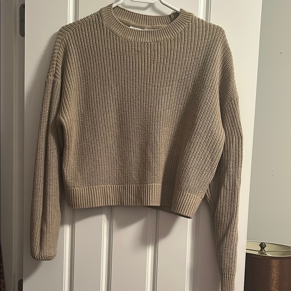 Cropped tan sweater